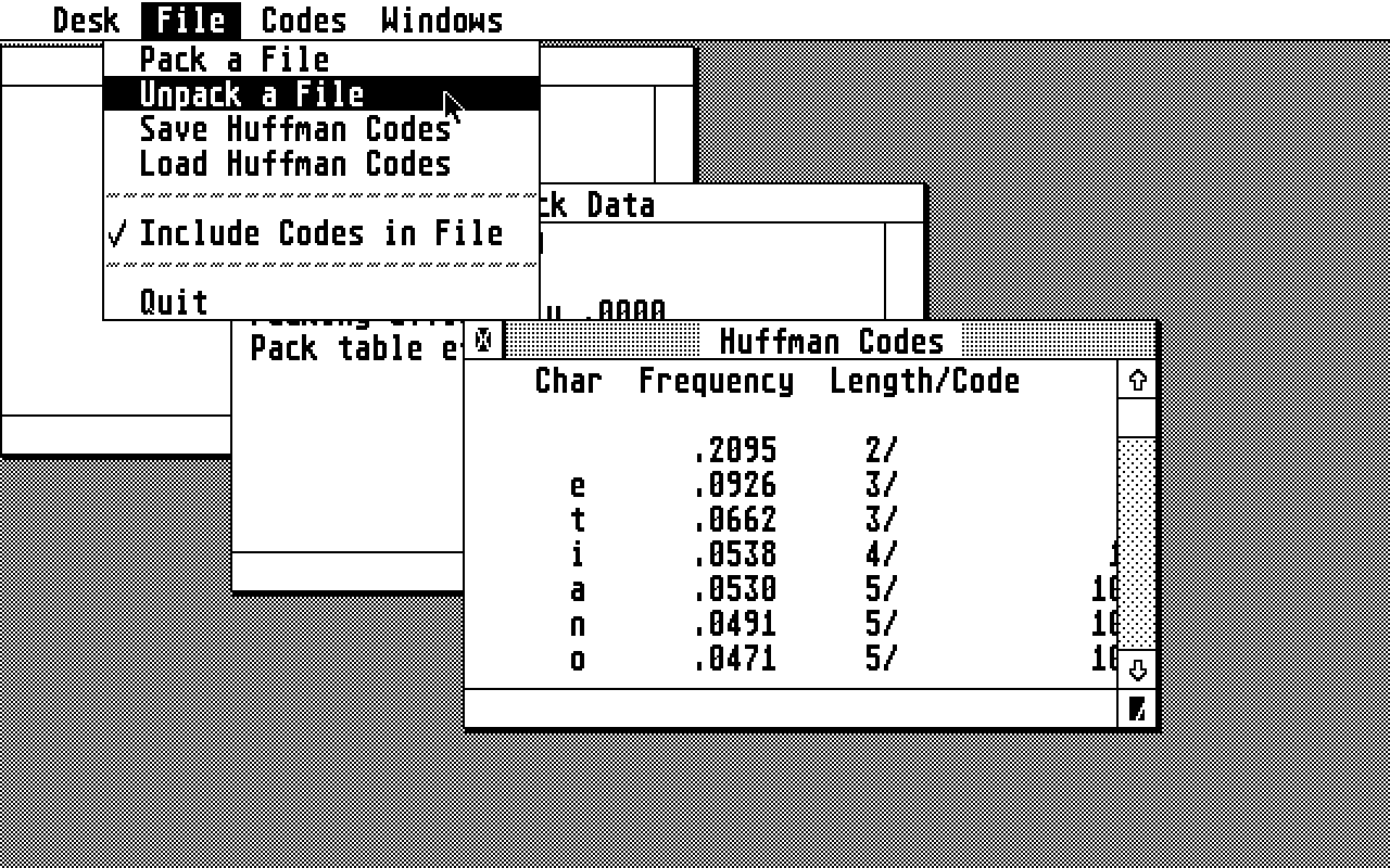 PackText atari screenshot